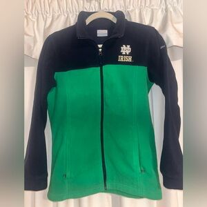 Official Notre Dame Columbia Navy and Green Fighting Irish Fleece Jacket